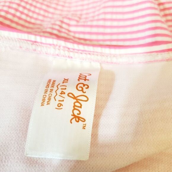 Cat & Jack White and Pink Striped Swimset Size 14-16 ( Girls ) - Picture 10 of 11